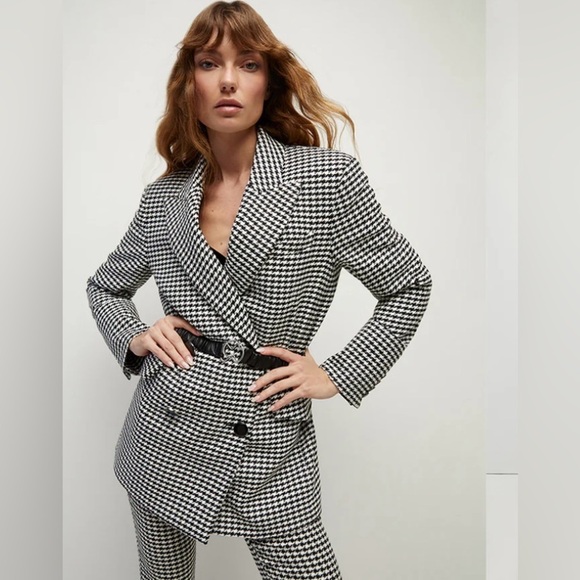 Veronica Beard Hutchinson Black and White Houndstooth Pattern Blazer 🖤